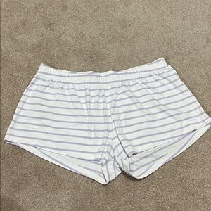 LAKE Pajamas Striped Pima Cotton Soft Stretch Purple White Sleep Shorts XL